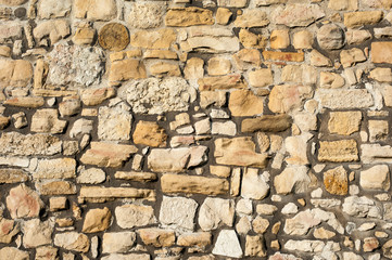 Stone Rock Wall / Texture of old rock wall for background