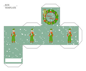 Holiday box template.