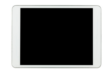 White tablet computer isolated on white background