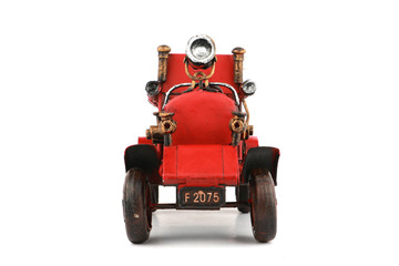 Antique Fire truck model on white background