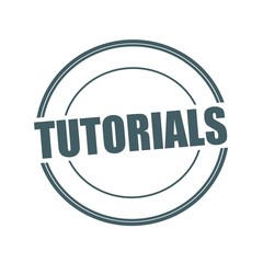 TUTORIALS Grey stamp text on circle on white background