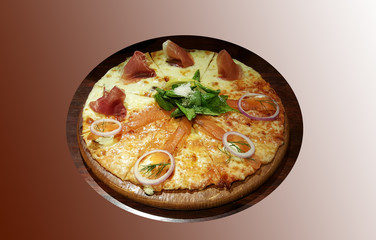 Smoke salmaon and Parma ham Pizza