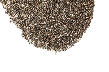 chia seeds on isolated white background