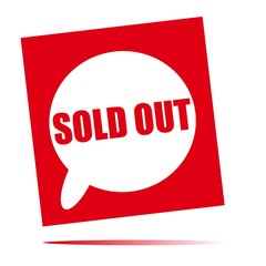  sold out speech bubble icon