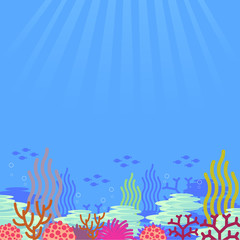 Fototapeta na wymiar cartoon undersea, vector