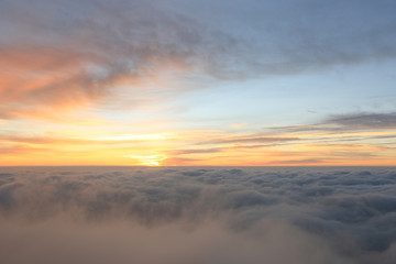sunrise on mountain peak