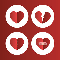 Love and romantic icons design 