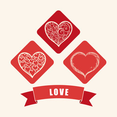 Love and romantic icons design 