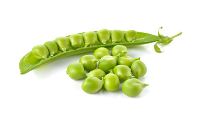 pile of sweet pea seed on white background