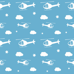 Helicopters seamless pattern