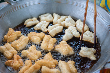 Deep-fried doughstick breakfast