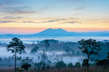 Sunrise at Thung Salaeng Luang National Park in Thailand