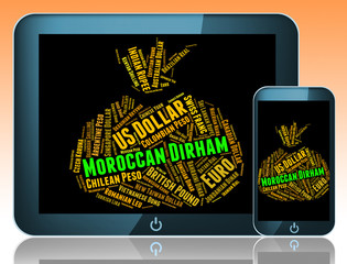 Moroccan Dirham Shows Morocco Dirhams And Currencies