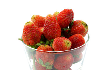 Wild Strawberry on the white background.