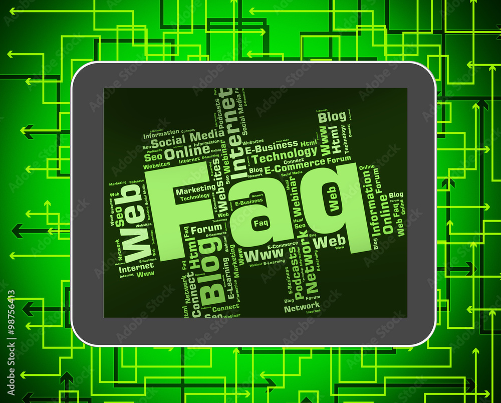 Poster faq word indicates frequently asked questions and answer