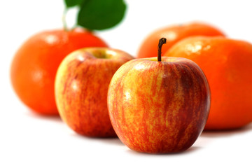 Wild apples isolated on  white background.