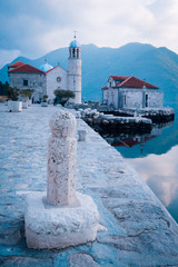 Landscape with the image of sea and mountains