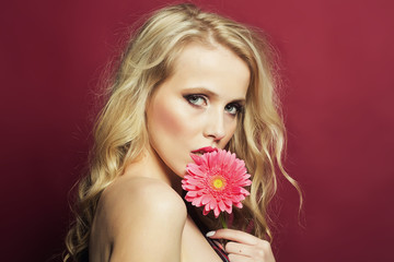 Sexy woman with flower