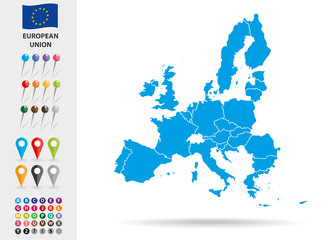 Map of European Union - obrazy, fototapety, plakaty