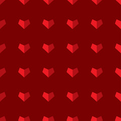 Seamless vector background with decorative polygonal hearts