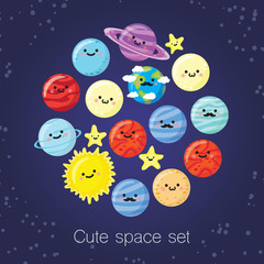 Naklejka premium Seamless pattern with planets