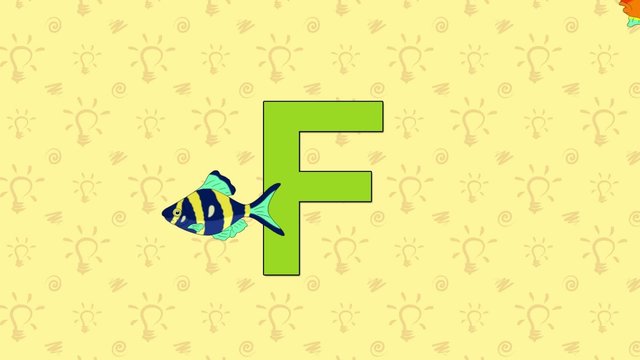 Fish. English ZOO Alphabet - letter F
Рыба  и буква  F  английского алфавита.