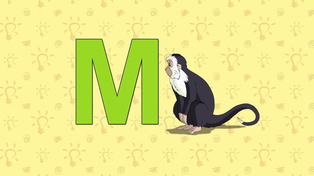 Monkey. English ZOO Alphabet - letter M
Обезьяна  и буква  M  английского алфавита.