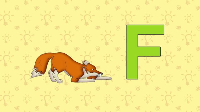 Fox. English ZOO Alphabet - letter F
Лиса  и буква  F  английского алфавита.