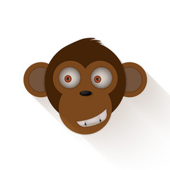 Funny monkey head. Cartoon monkey