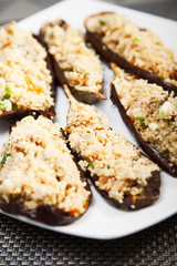 Eggplant stuffed with couscous