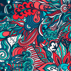 Flowers seamless pattern background. Vector illustration