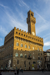 Fototapeta na wymiar Florence Palazzo della Signoria at sunset