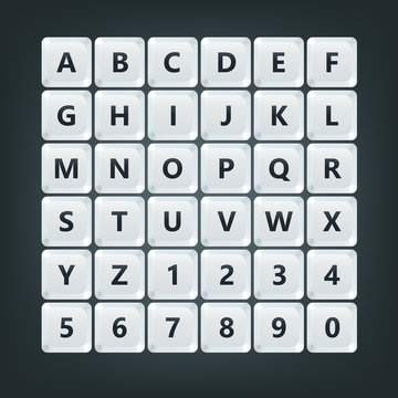 Keyboard buttons alphabet