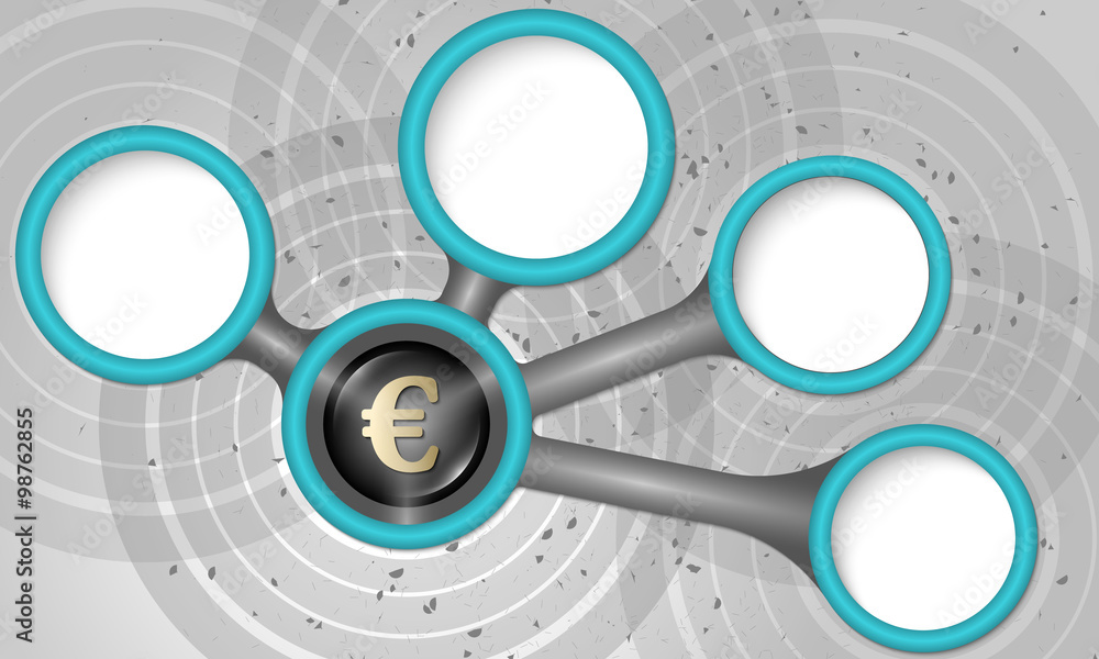 Poster vector circular text boxes for your text and euro icon