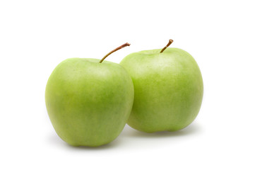 two apples on a white background isolated