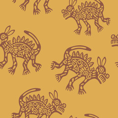 Seamless pattern with American Indians art and ethnic ornaments for your design