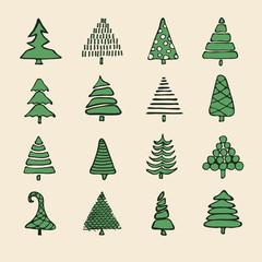 Set of vector hand drawn cartoon greeting cards