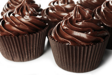 Chocolate cupcakes closeup