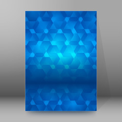 blue glow figures cover page brochure background