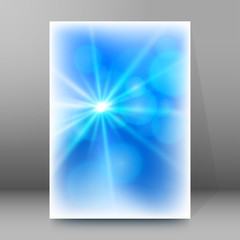 flash glow blue cover page brochure background