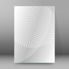 gray curved lines intersect cover page brochure background