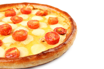 Pizza Margherita, isolated on white