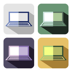Vector icon. Set of colorful icons of notebooks, isolated on the white background