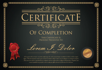 Certificate of achievement retro template 
