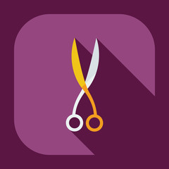 Flat modern design with shadow icons scissors