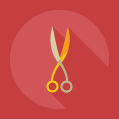 Flat modern design with shadow icons scissors