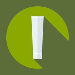 Flat modern design with shadow a tube of toothpaste