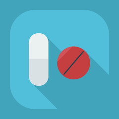 Flat modern design with shadow icons pills