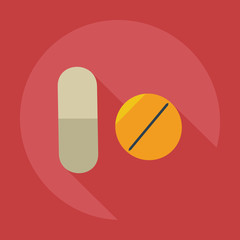 Flat modern design with shadow icons pills