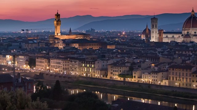 Florence panorama after sunset
